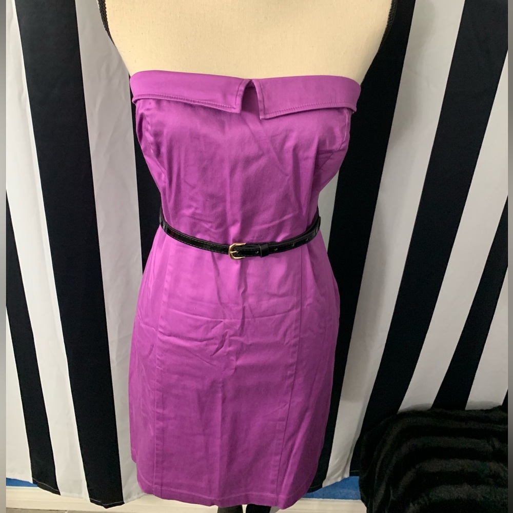 Guess Purple Strapless Dress
